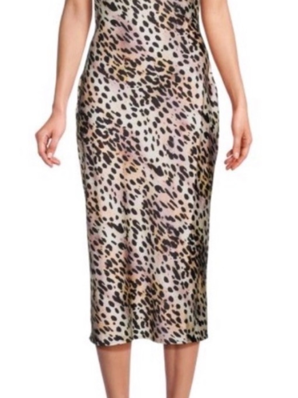 Good American Leopard-Print Midi Slip Dress in Neutral Tones